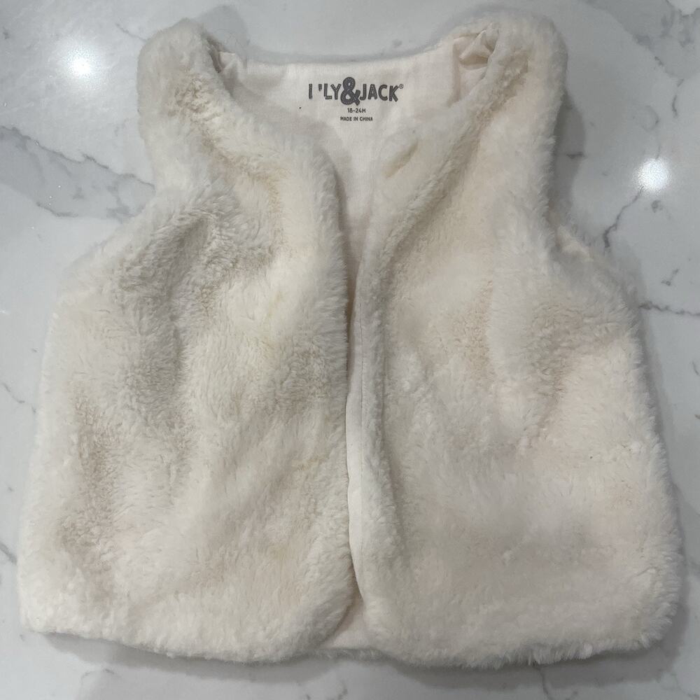 Lily and Jack Faux Fur Gilet Vest 18-24 mo Ivory Plush Soft Baby Toddler Luxury